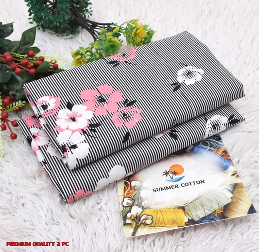 2 Pcs Women's Unstitched summer special Printed Suit