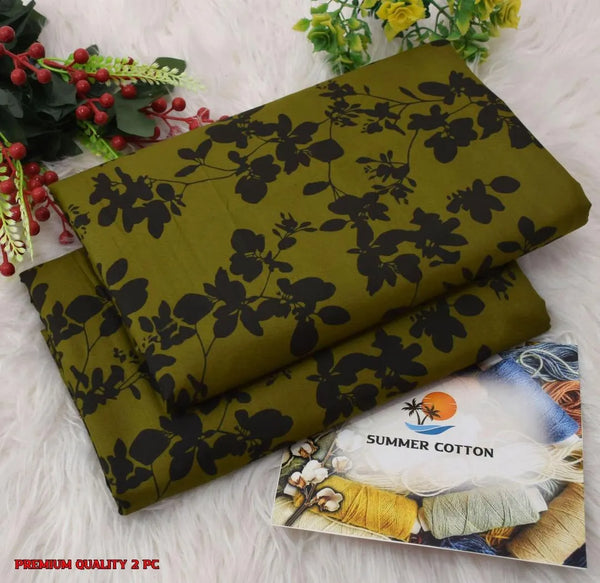 2 Pcs Women's Unstitched summer special Printed Suit