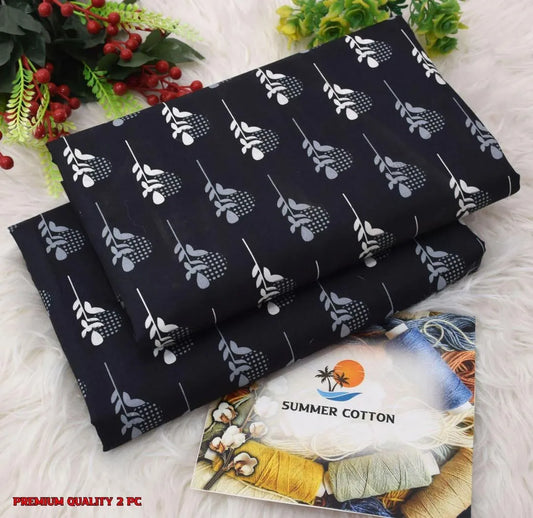 2 Pcs Women's Unstitched summer special Printed Suit