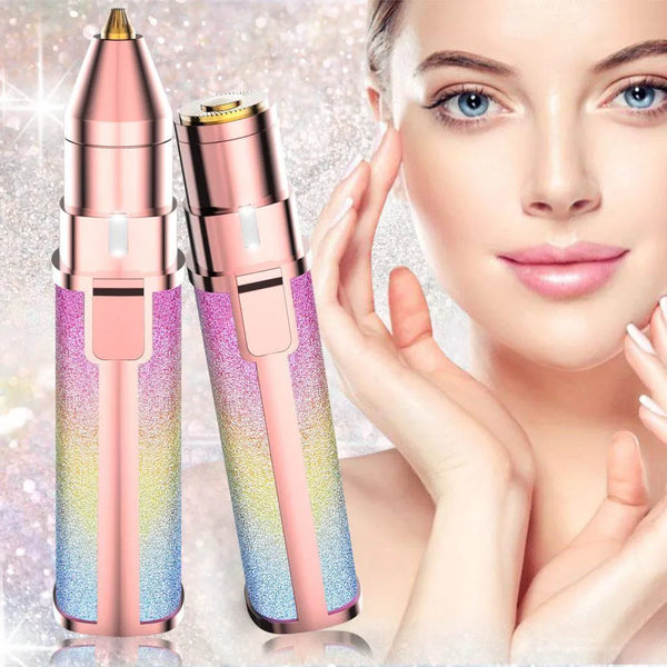 Pop-Up Trimmer, Wet, Dry Shave, Shave Sensor, Pivoting Head, Waterproof, Floating Head, Battery Indicator, Rechargeable, Portable, Hypoallergenic, High Efficiency Women's Eyebrows Hair Trimmer