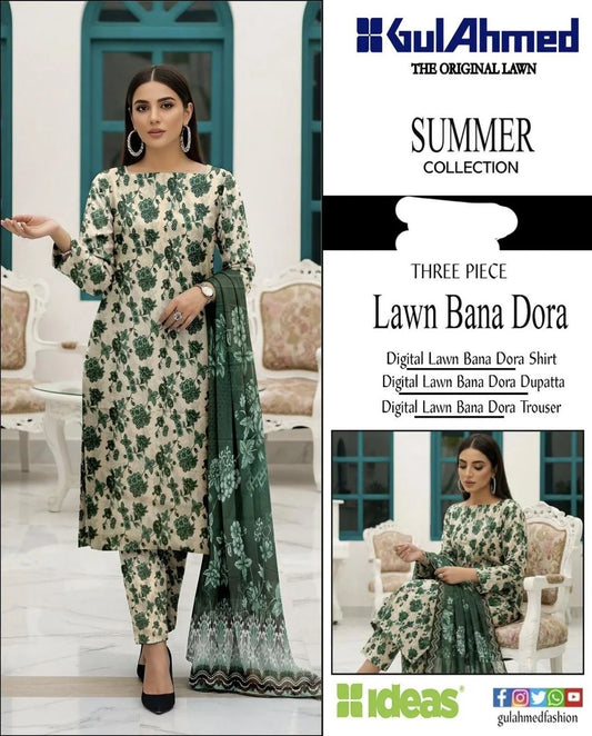 3 Pcs Women's Unstitched Digital Print Suit