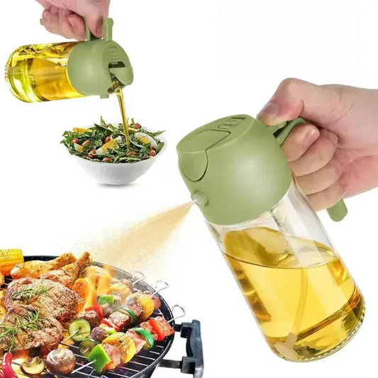 2-in-1 Glass Oil Sprayer & Dispenser Bottle, 450 Ml